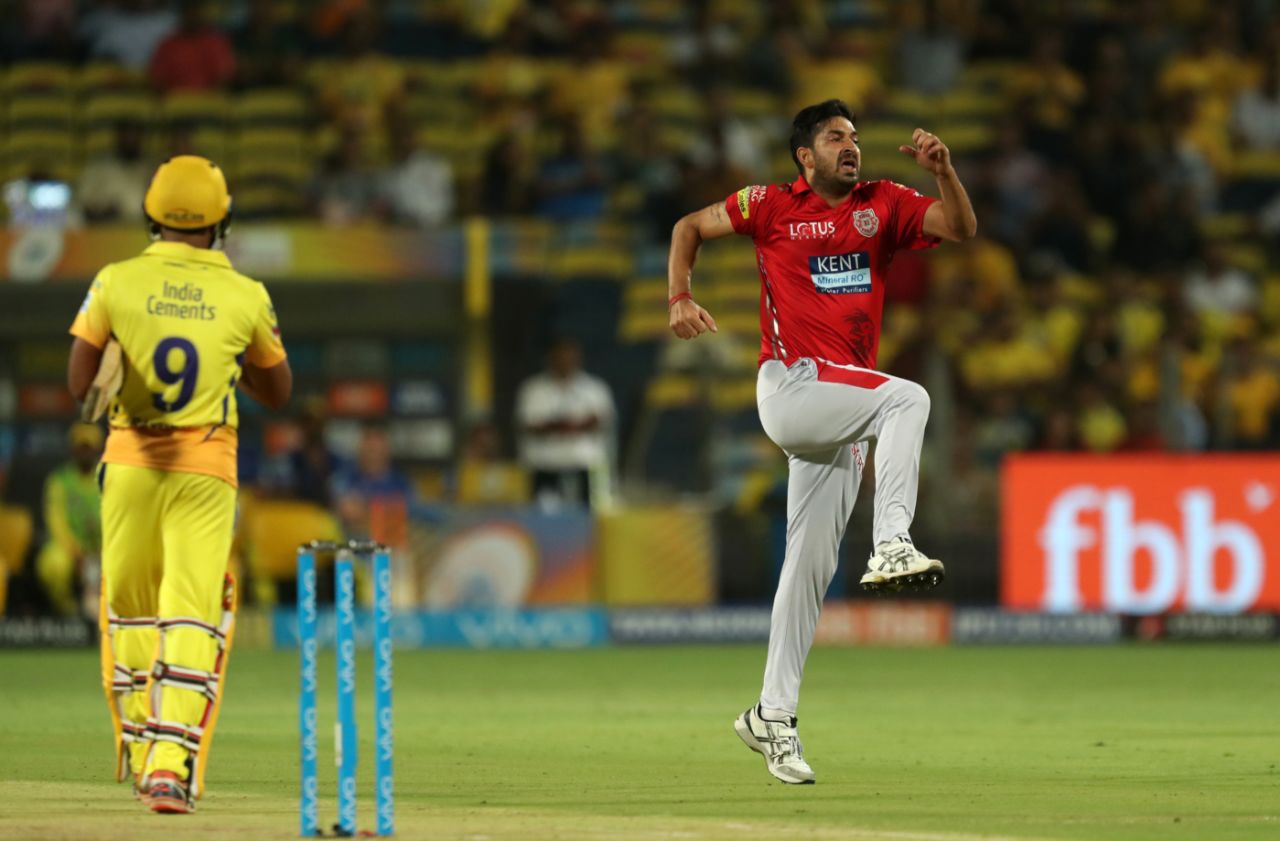 Mohit Sharma struck in his first over, Chennai Super Kings v Kings XI Punjab, IPL 2018, Pune, May 20, 2018