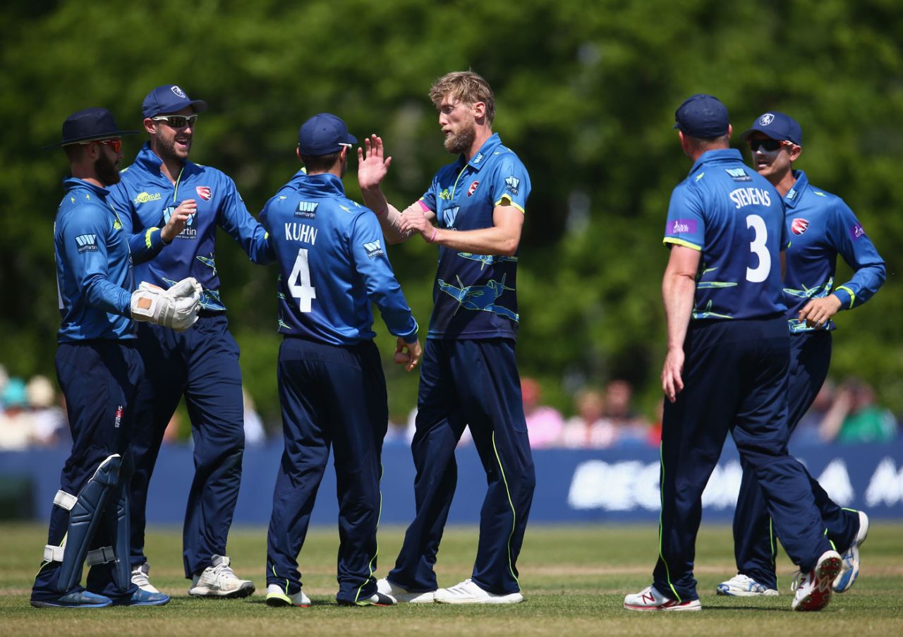 Calum Haggett was in the wickets, Middlesex v Kent, Royal London Cup, Radlett, May 20, 2018