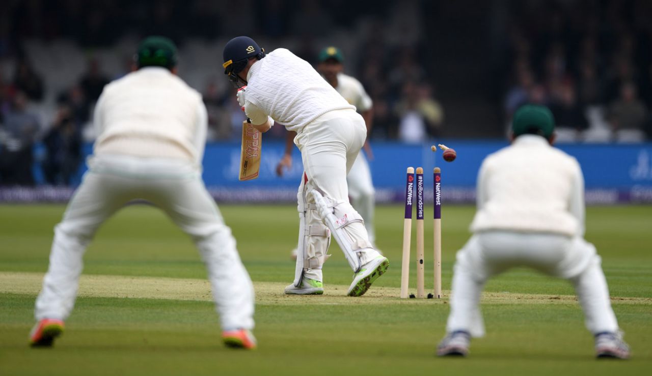 Mark Stoneman was bowled by Mohammad Abbas, England v Pakistan, 1st Test, Lord's, 1st day, May 24, 2018