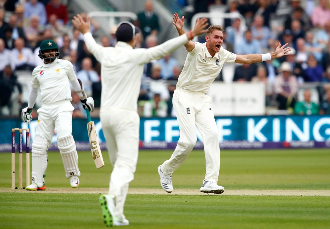 Stuart Broad appeals, England v Pakistan, 1st Test, Lord's, 1st day, May 24, 2018