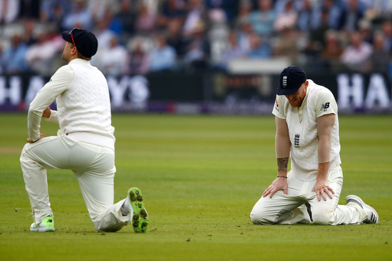 Ben Stokes put down a chance at slip, England v Pakistan, 1st Test, Lord's, 1st day, May 24, 2018