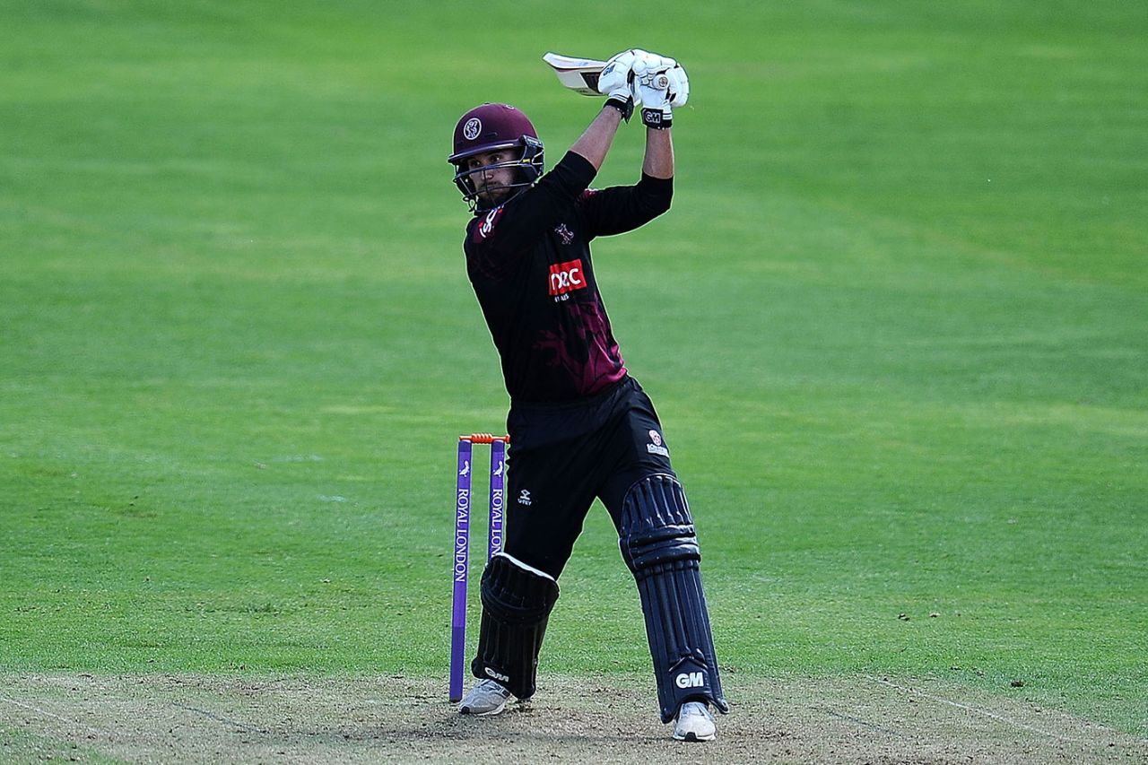 Lewis Gregory carves through the covers, Somerset v Middlesex, RL Cup, South Group, Taunton, May 27, 2018