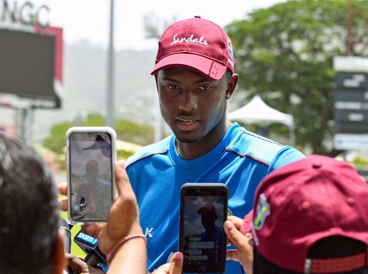 Jason Holder addresses the media, West Indies v Sri Lanka, 1st Test, Port of Spain, June 5, 2018