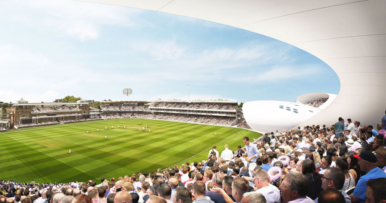 An artist's impression of the view from the redeveloped Edrich Stand at Lord's