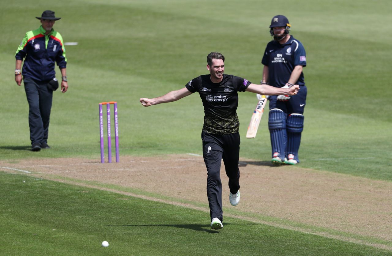 Chris Liddle struck in his opening spell, Gloucestershire v Middlesex, Royal London Cup, Bristol, July 6, 2018