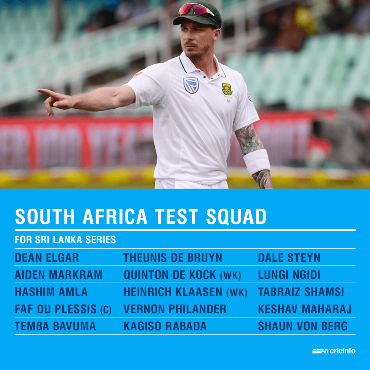 Dale Steyn is back in South Africa's Test squad to tour Sri Lanka, June 11, 2018