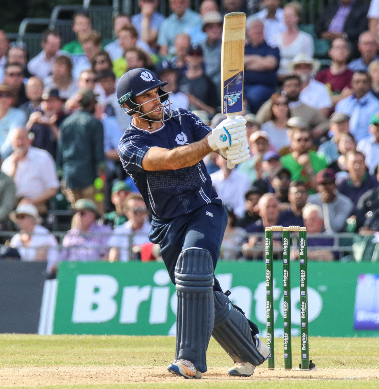 Kyle Coetzer finds a gap on the leg side, Scotland v Pakistan, 1st T20I, Edinburgh, June 12, 2018