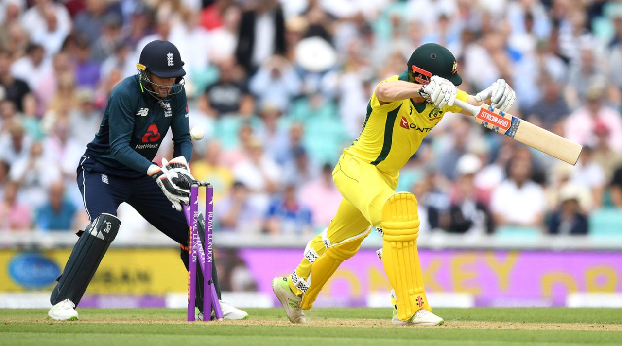 Shaun Marsh was bowled by Moeen Ali, England v Australia, 1st ODI, Kia Oval, June 13, 2018