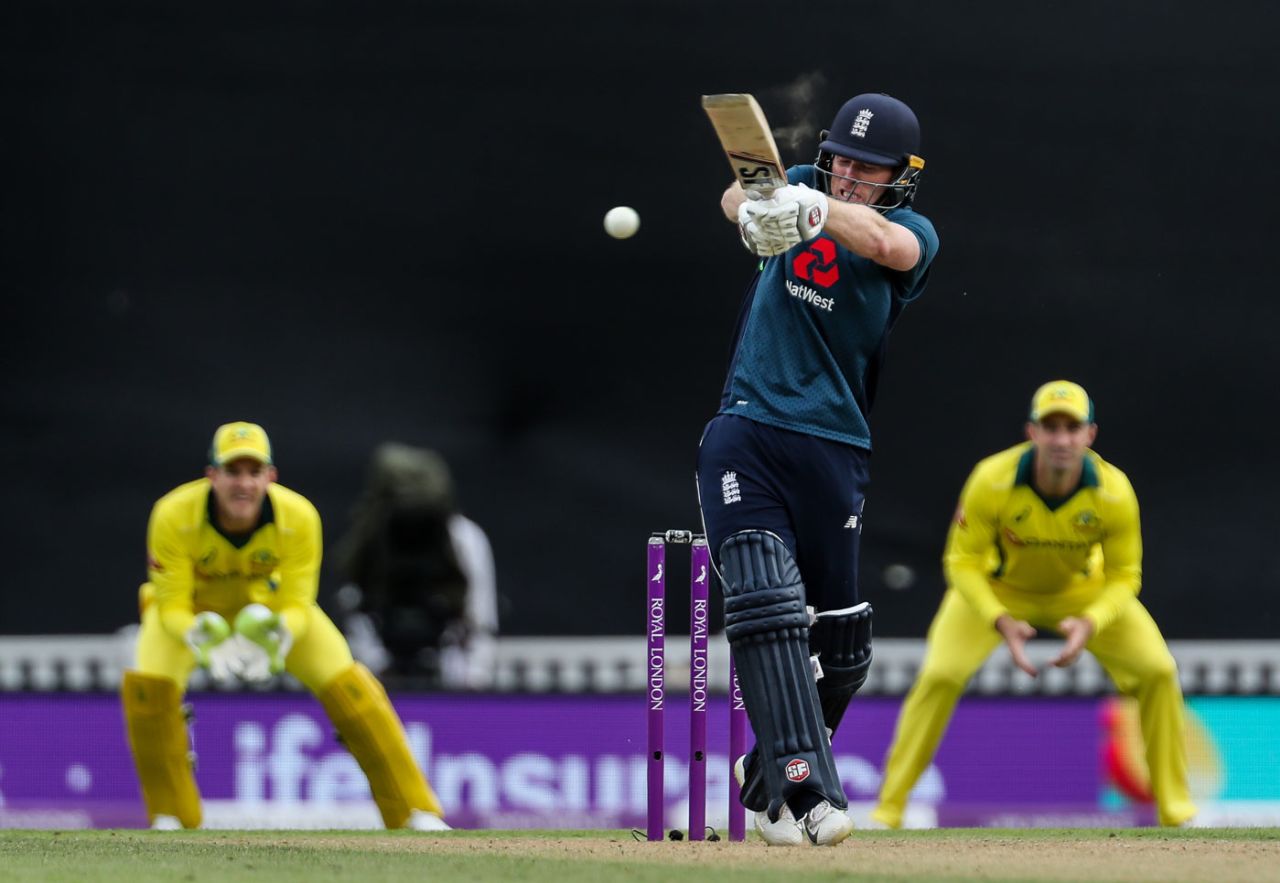 Eoin Morgan helped steady the chase, England v Australia, 1st ODI, Kia Oval, June 13, 2018
