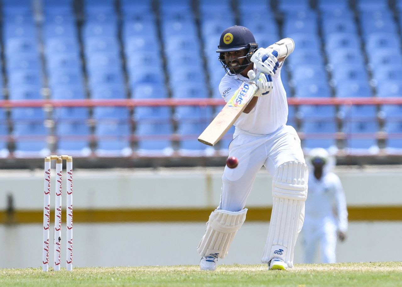 Roshen Silva punches through cover, West Indies v Sri Lanka, 2nd Test, St Lucia, 4th day, June 17, 2018