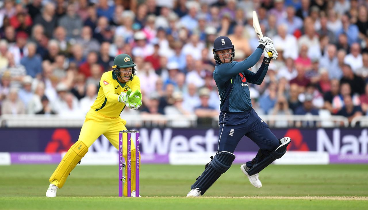 Jason Roy cuts through the covers, England v Australia, 3rd ODI, Trent Bridge, June 19, 2018