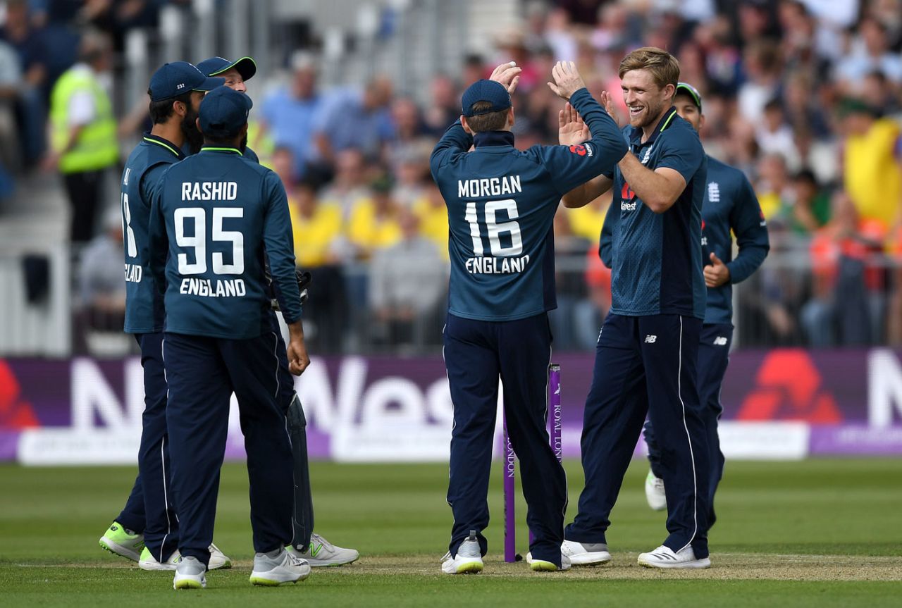 David Willey picked up four wickets at the death, England v Australia, 4th ODI, Chester-le-Street, June 21, 2018