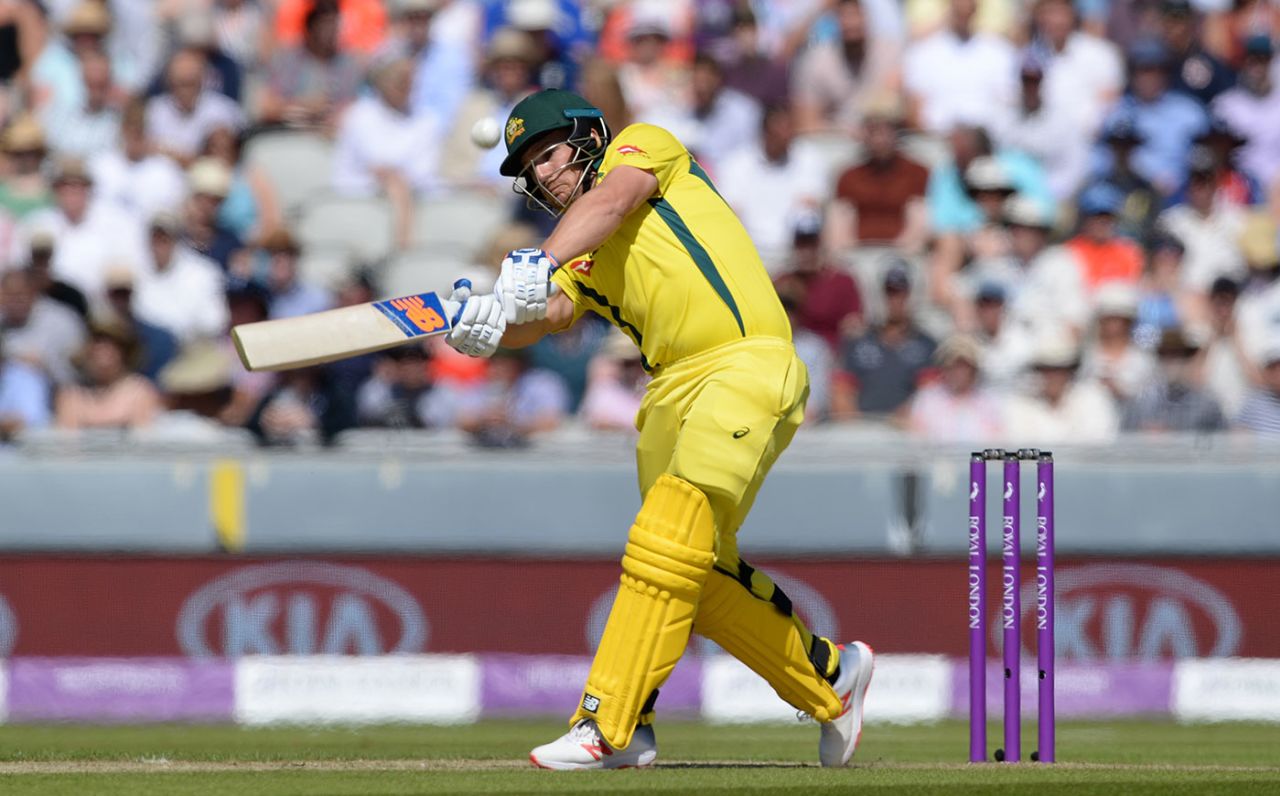 Aaron Finch briefly helped Australia to a flying start, England v Australia, 5th ODI, Old Trafford, June 24, 2018