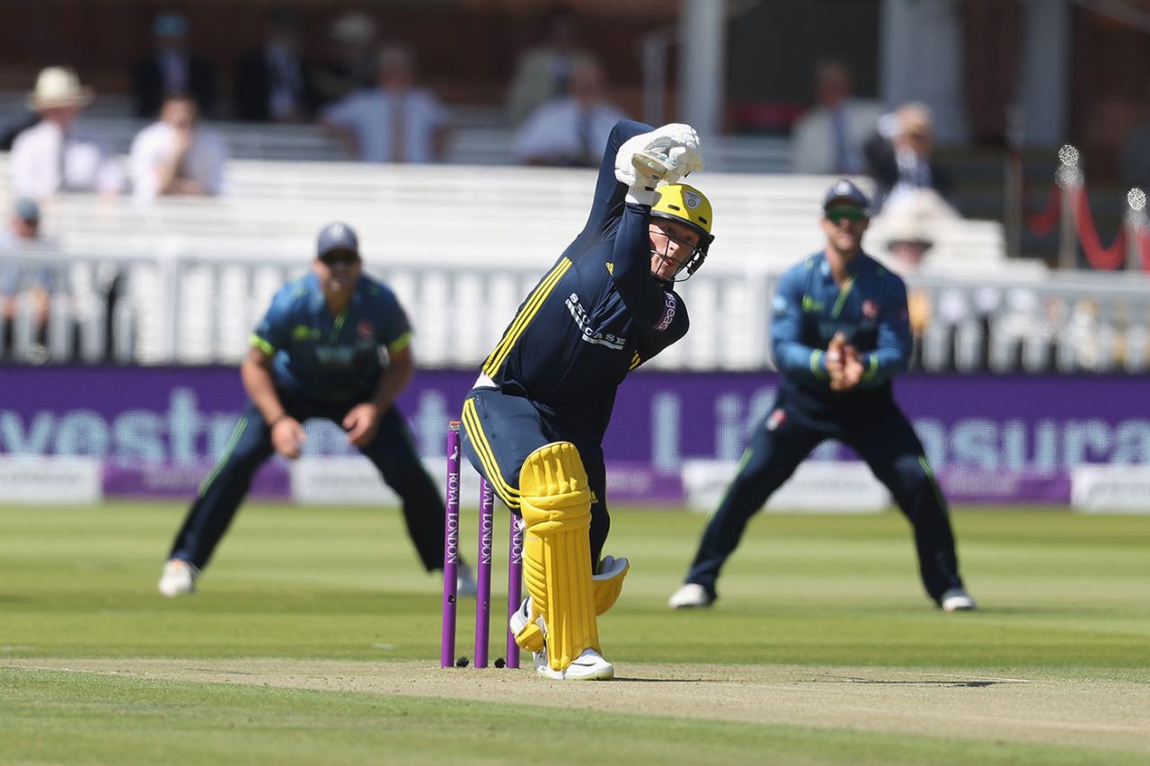 Tom Alsop drives down the ground, Hampshire v Kent, Royal London Cup, Final, Lord's, June 30, 2018