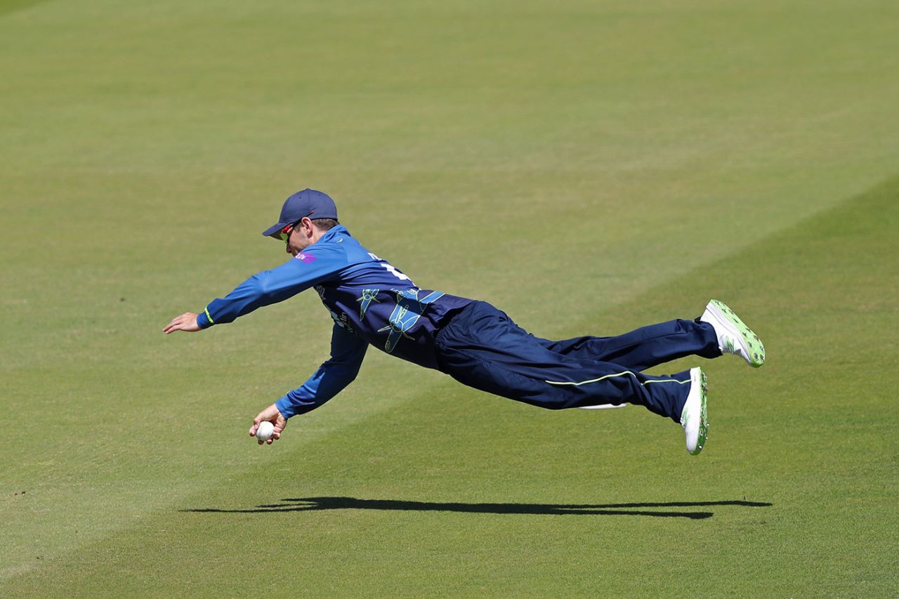 Sean Dickson dives to intercept the ball, Hampshire v Kent, Royal London Cup, Final, Lord's, June 30, 2018