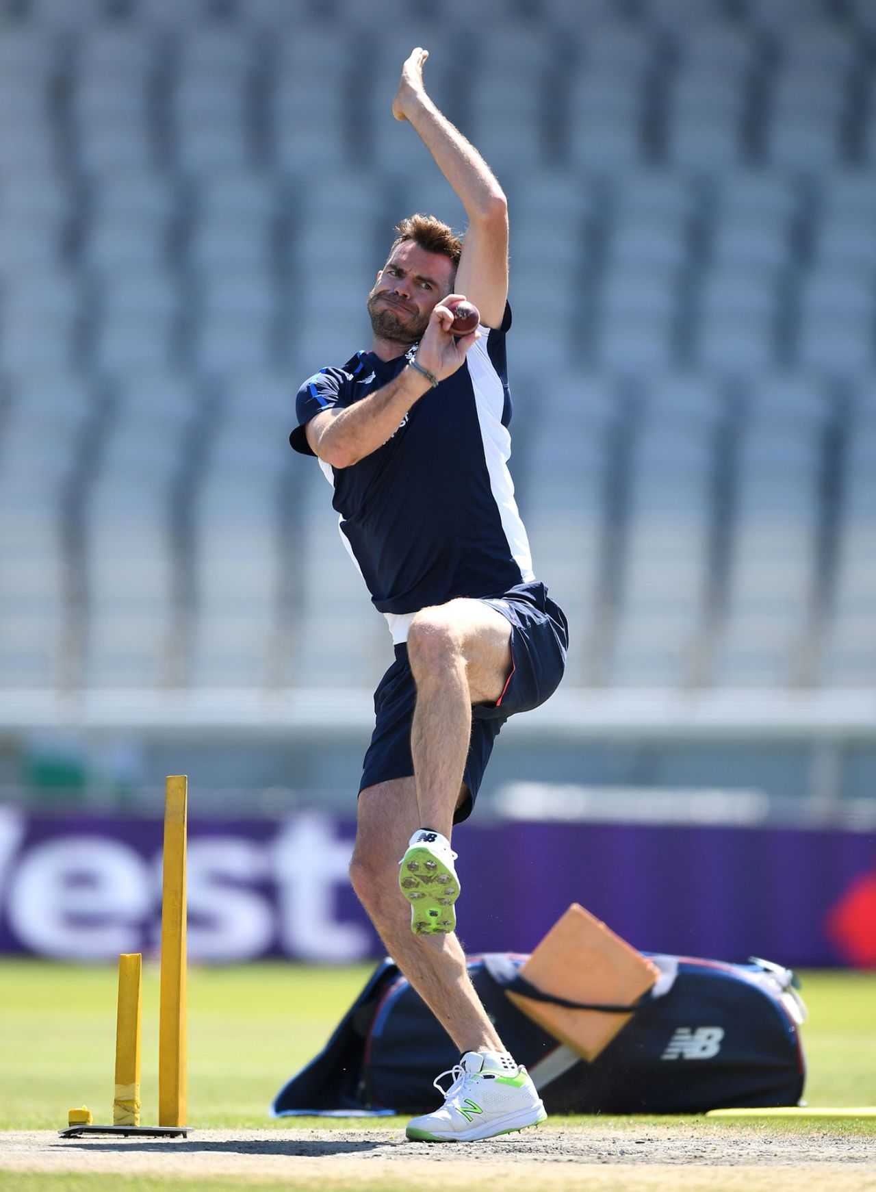 James Anderson working his way back to fitness, Old Trafford, July, 2018