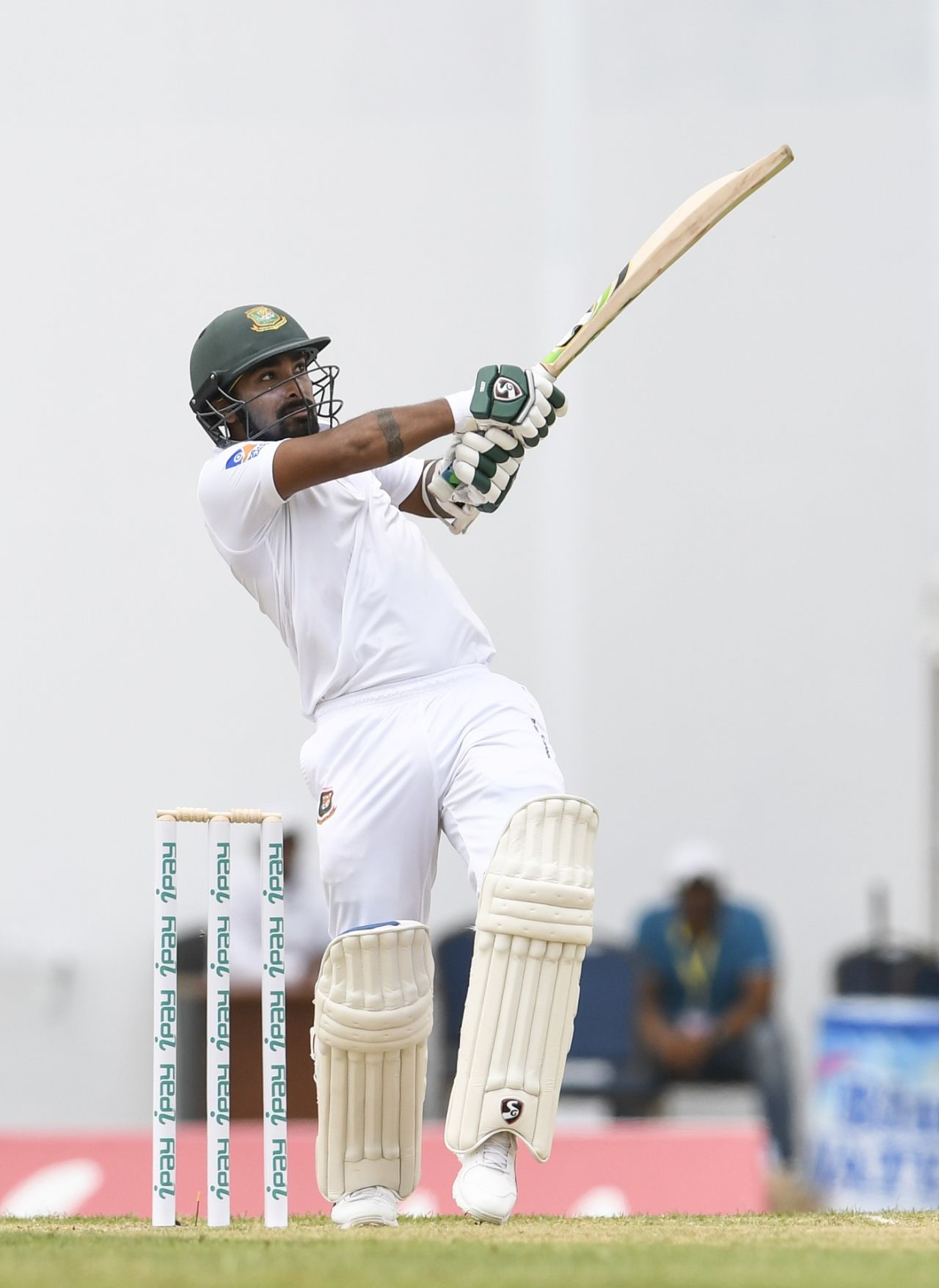 Liton Das slogs over midwicket, West Indies v Bangladesh, 1st Test, North Sound, 1st day, July 4, 2018