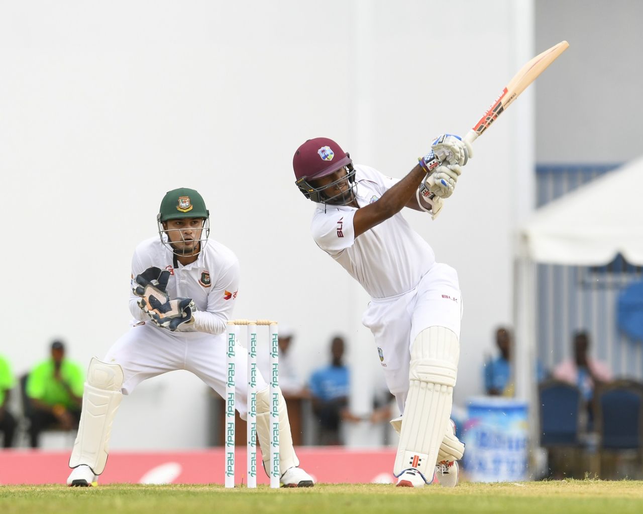Kraigg Brathwaite goes full on T20 on the ball, West Indies v Bangladesh, 1st Test, North Sound, 1st day, July 4, 2018