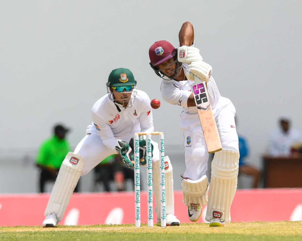 Shai Hope drives down the ground, West Indies v Bangladesh, 1st Test, North Sound, 2nd day, July 5, 2018