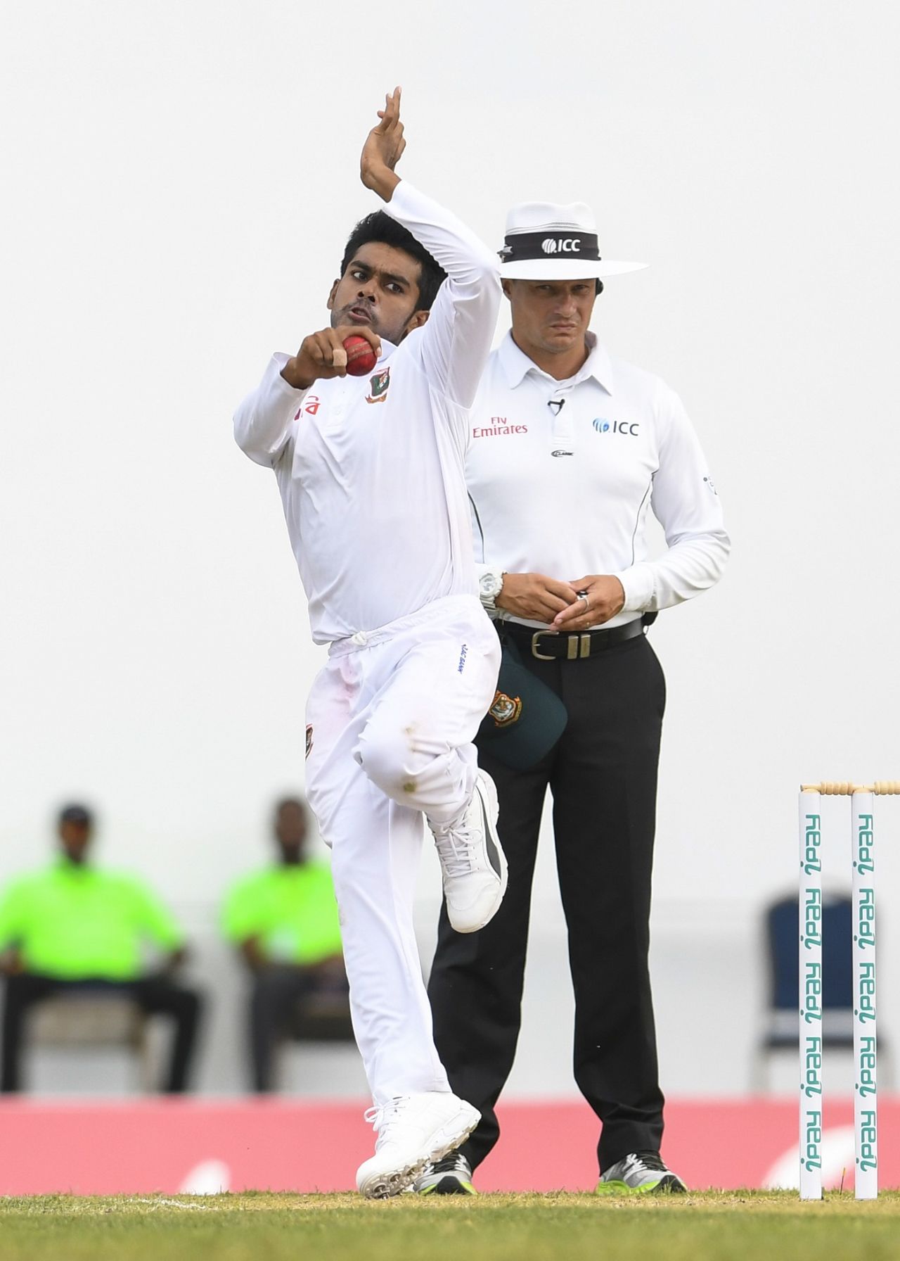 Mehidy Hasan became the joint fastest to 50 Test wickets for Bangladesh, getting there in 13 Tests, West Indies v Bangladesh, 1st Test, North Sound, 2nd day, July 5, 2018