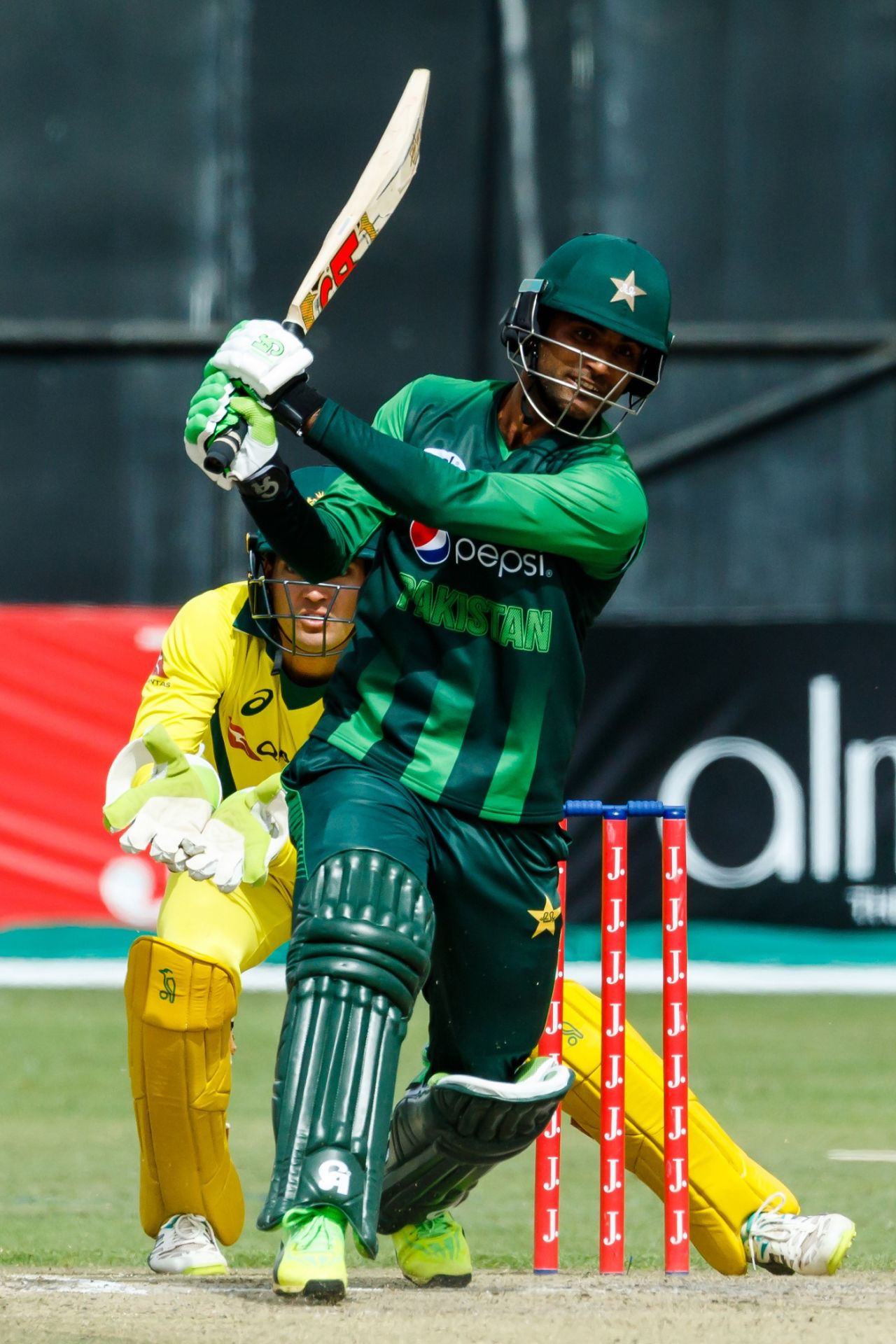 Fakhar Zaman drags a pull past the bowler, Australia v Pakistan, Zimbabwe tri-series final, Harare, July 8, 2018