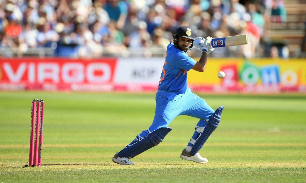Rohit Sharma plays one off the back foot, England v India, 3rd T20I, Final, Bristol, July 8, 2018