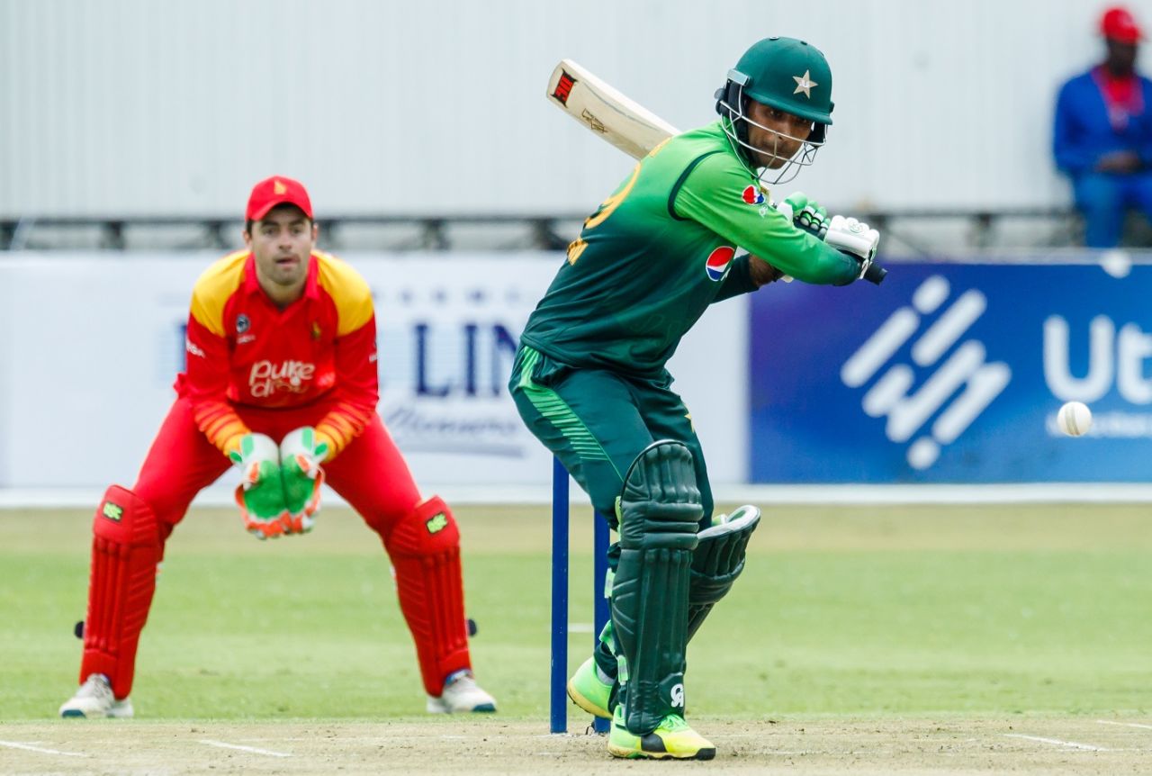 Fakhar Zaman prepares to belt the ball, Zimbabwe v Pakistan, 1st ODI, Bulawayo, July 13, 2018