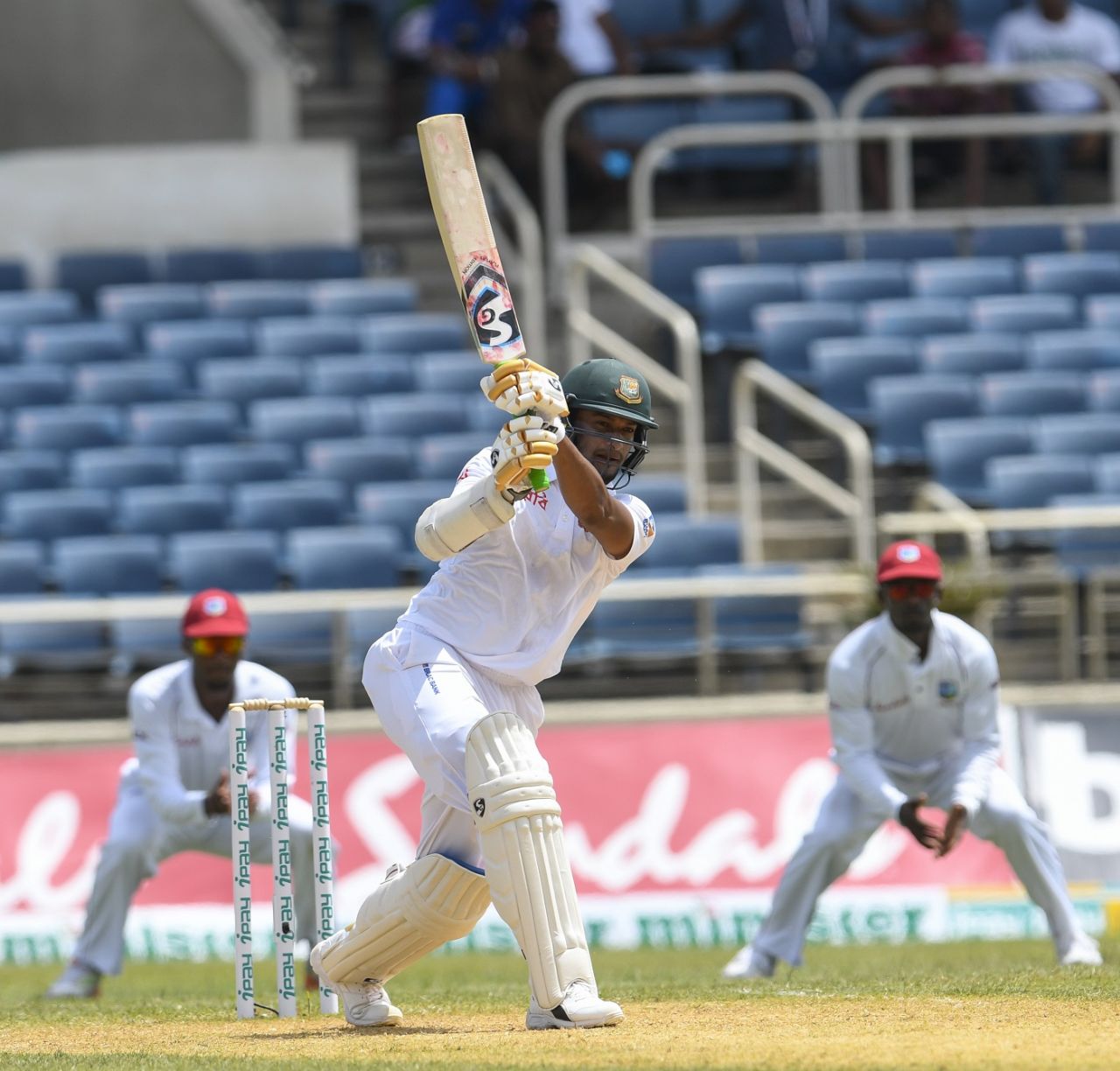 Shakib Al Hasan struck a brisk 32, West Indies v Bangladesh, 2nd Test, Jamaica, 2nd day, July 13, 2018