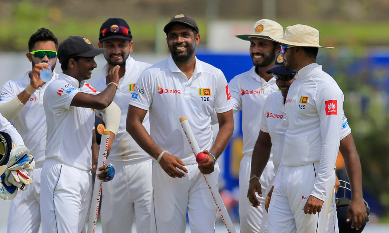 Dilruwan Perera led Sri Lanka's charge with the ball, Sri Lanka v South Africa, 1st Test, Galle, 3rd day, July 14, 2018