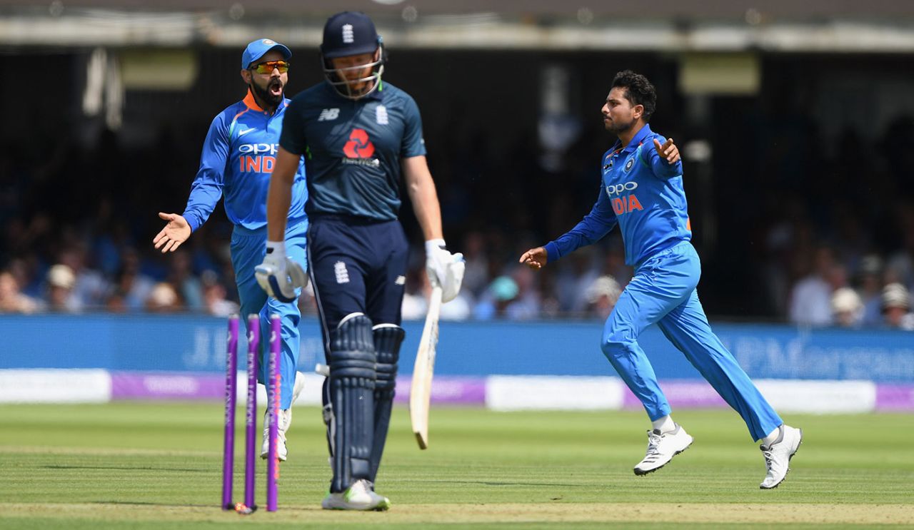 Kuldeep Yadav broke through with his second delivery, England v India, 2nd ODI, Lord's, July 14, 2018