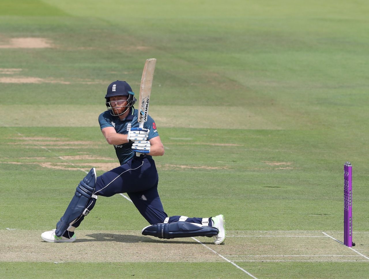 Jonny Bairstow pins a slog sweep, England v India, 2nd ODI, Lord's, July 14, 2018