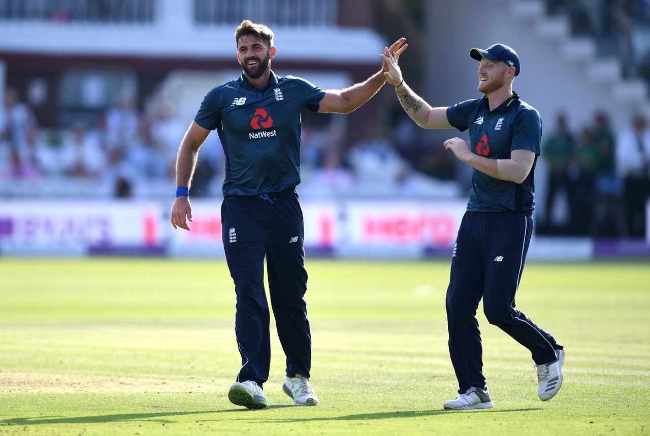 Liam Plunkett celebrates Hardik Pandya's wicket, England v India, 2nd ODI, Lord's, July 14, 2018