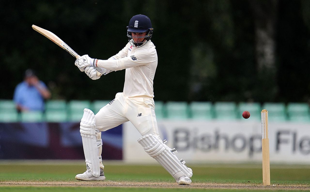 Sam Curran cuts through the covers, England Lions v India A, Worcester, July 17, 2018