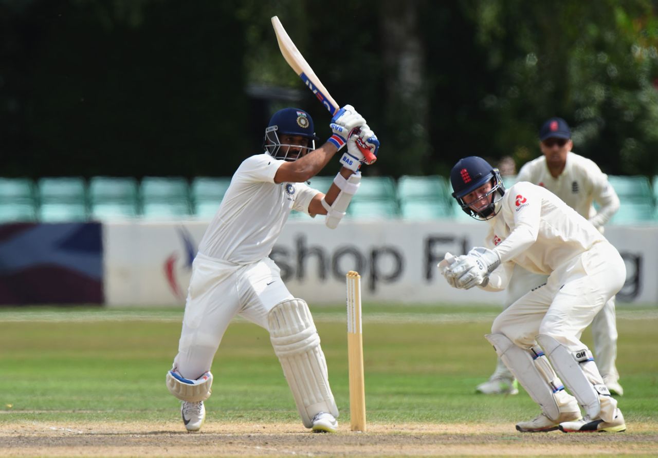 Ajinkya Rahane fell one short of a half-century, England Lions v India A, Worcester, July 18, 2018