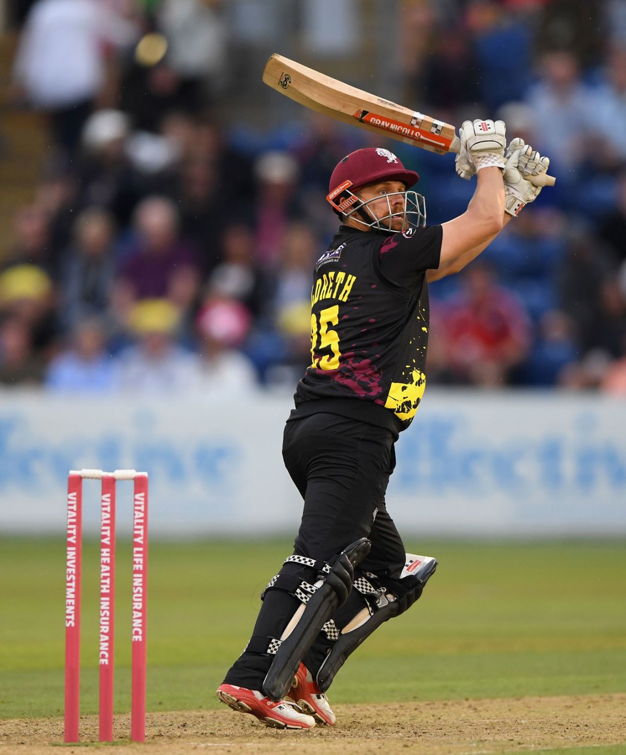 James Hildreth carves away during his fifty, Glamorgan v Somerset, Vitality Blast, Cardiff, July 20, 2018