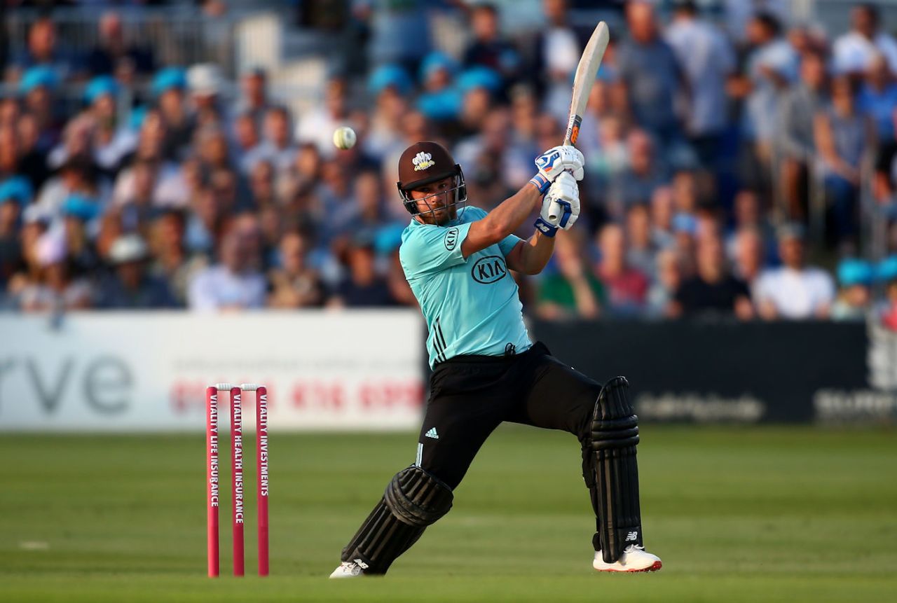 Aaron Finch in typically aggressive mood, Sussex v Surrey, Vitality Blast, Hove, July 13, 2018