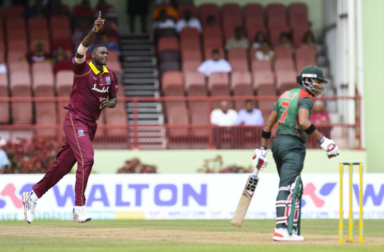 Jason Holder had Anamul Haque nicking to the slips, West Indies v Bangladesh, 1st ODI, Guyana, July 22, 2018
