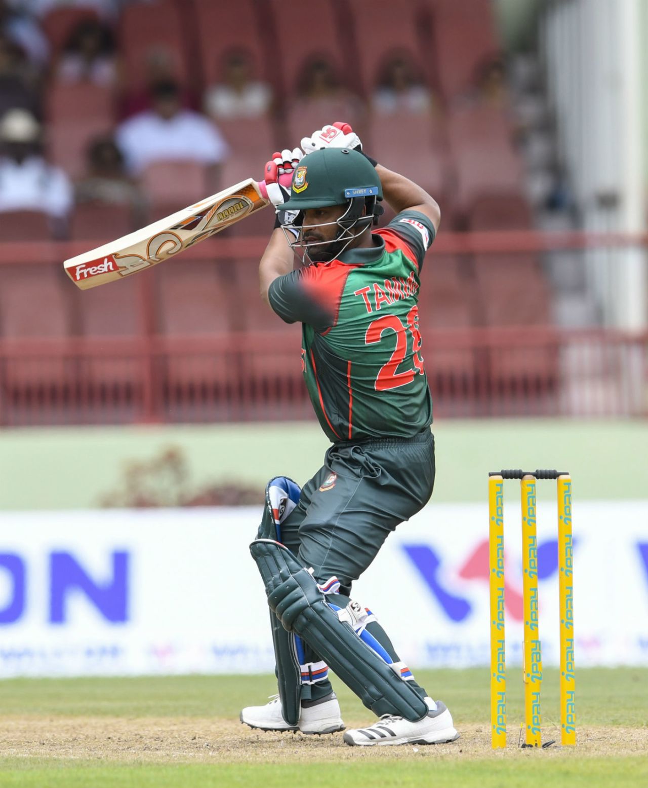 Tamim Iqbal steers one behind point, West Indies v Bangladesh, 1st ODI, Guyana, July 22, 2018