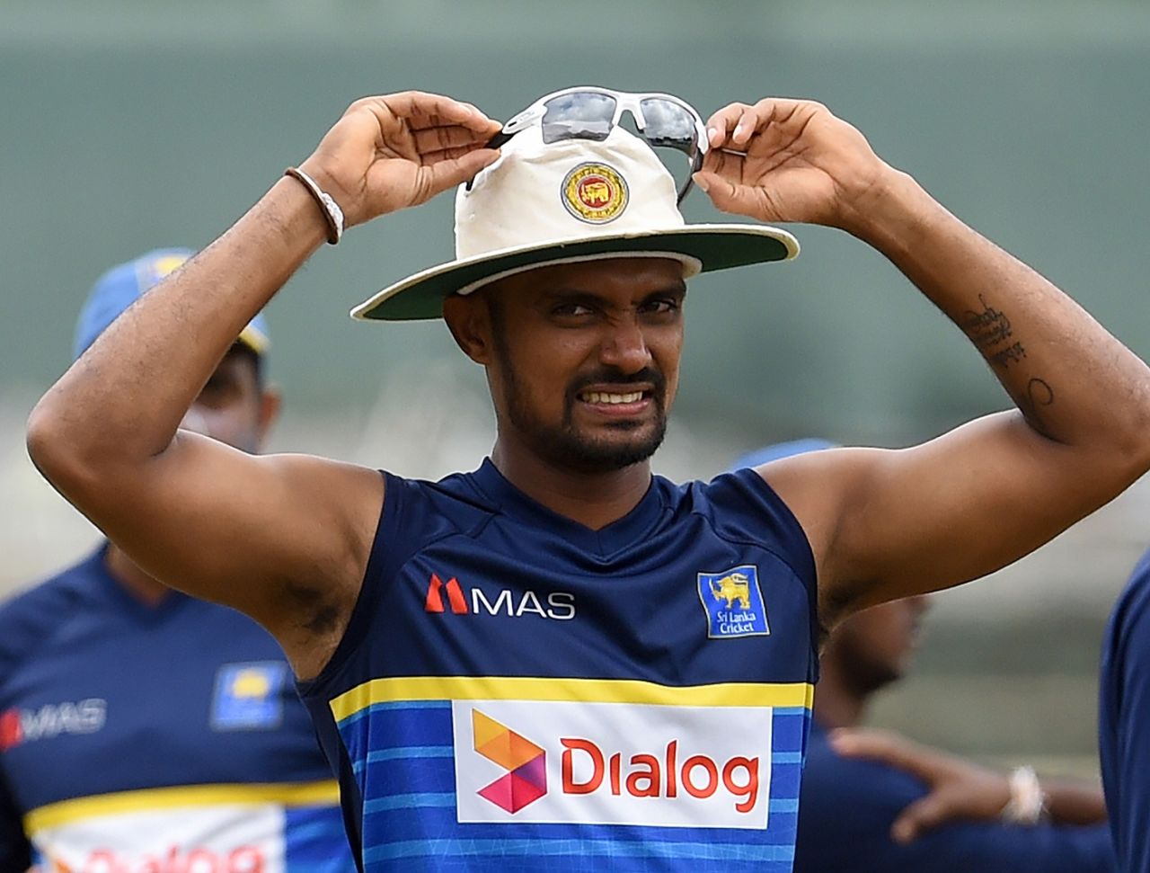 Danushka Gunathilaka before the start of the fourth day's play, Sri Lanka v South Africa, 2nd Test, SSC, 4th day, July 23, 2018