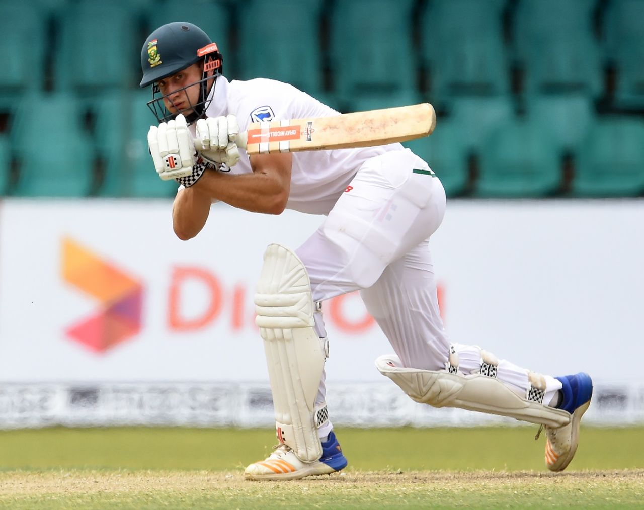 Theunis de Bruyn en route to his maiden Test century, Sri Lanka v South Africa, 2nd Test, SSC, 4th day, July 23, 2018