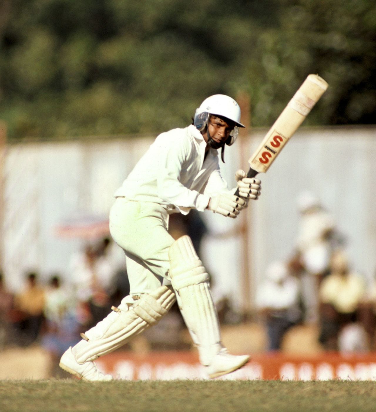 Arjuna Ranatunga bats, Sri Lanka v England, Only Test, P Sara Oval, 1st day, February 17, 1982