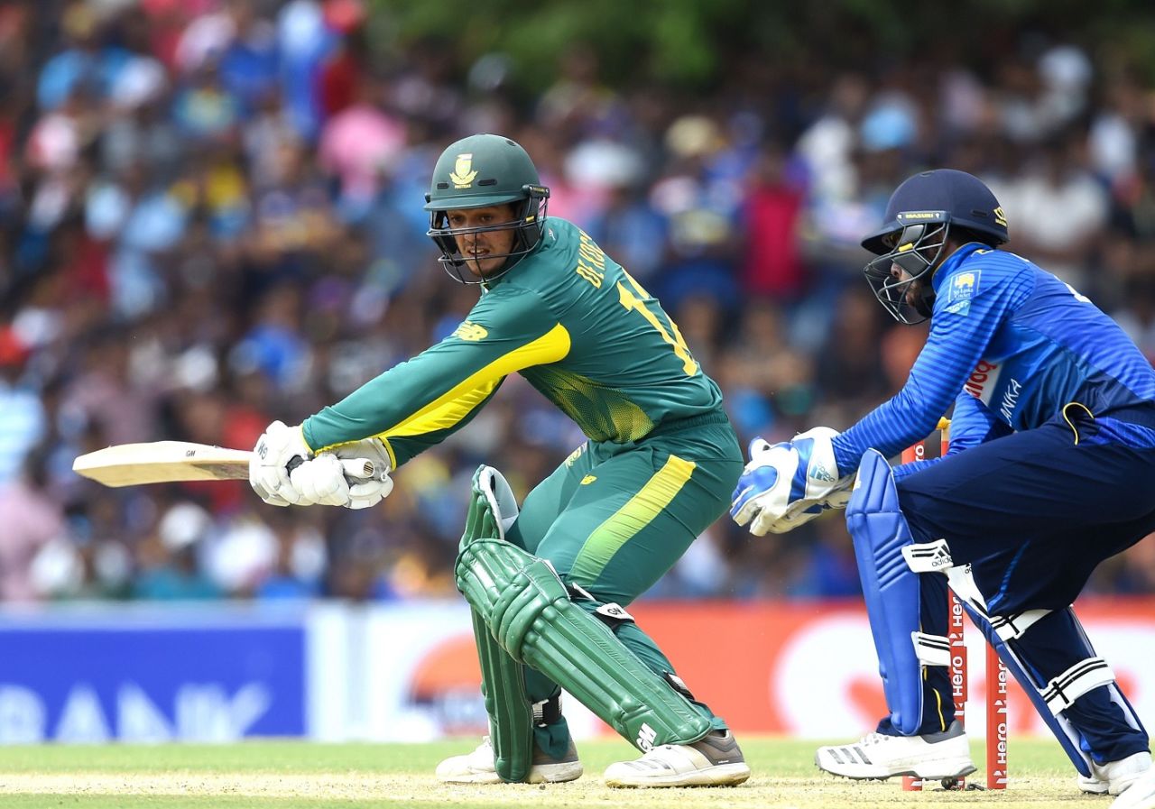 Quinton de Kock tries to play late through the off side , Sri Lanka v South Africa, 1st ODI, Dambulla, July 29, 2018