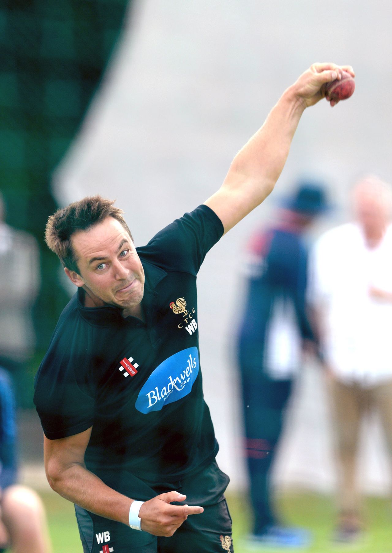 William Blackwell, a club cricketer from Essex, helped provide England some left-arm wrist spin at nets, Edgbaston, July 30, 2018