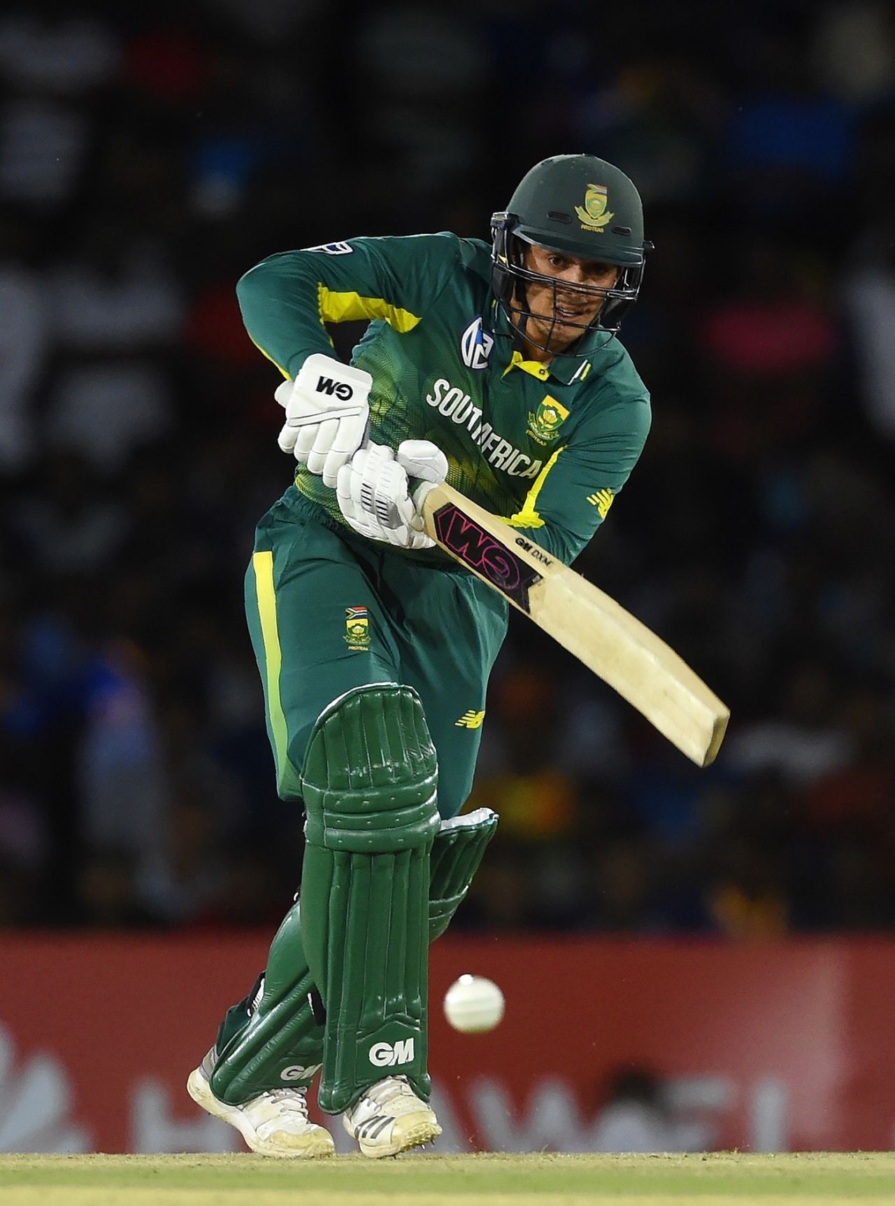 Quinton de Kock nudges the ball to the leg side, Sri Lanka v South Africa, 2nd ODI, Dambulla, August 1, 2018