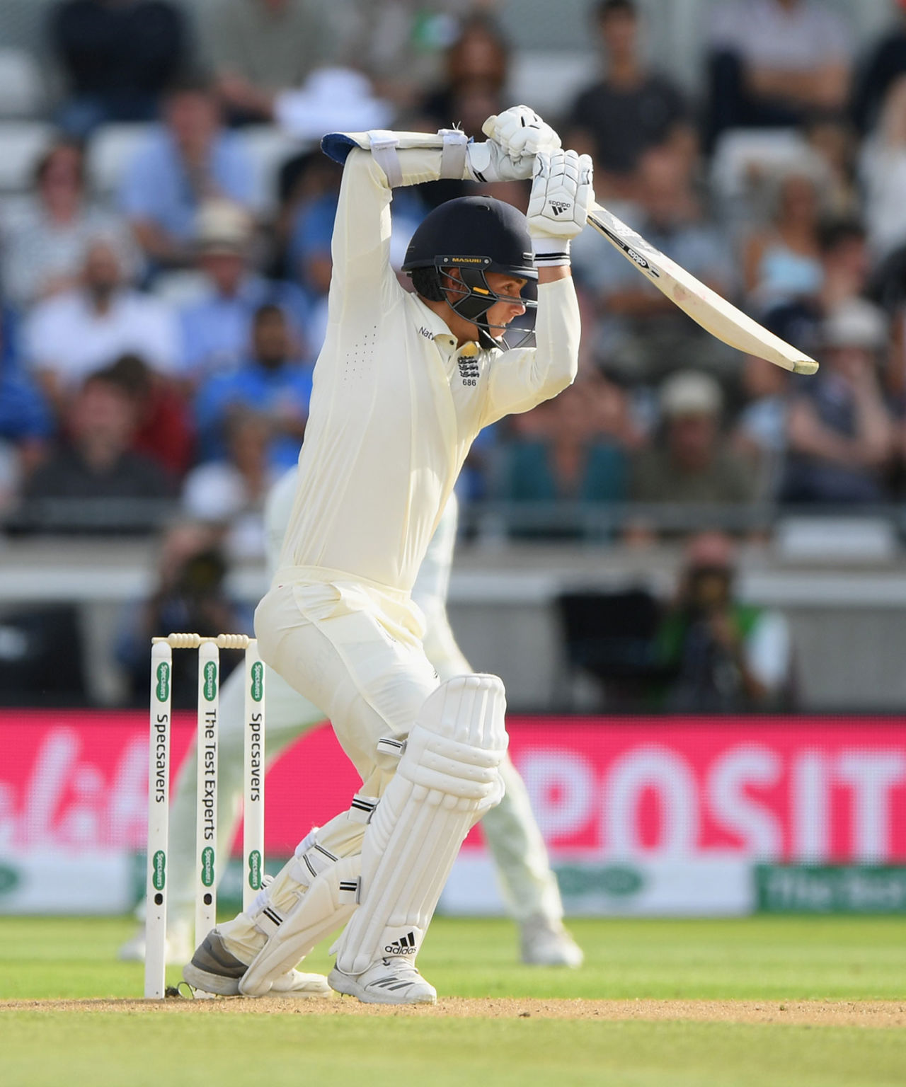 Sam Curran drives off the back foot, England v India, 1st Test, 1st day, Edgbaston, 1 August, 2018