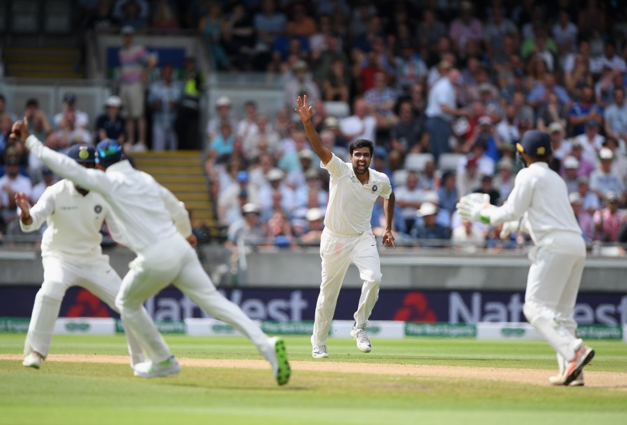 R Ashwin is overjoyed at getting Joe Root , England v India, 1st Test, 3rd day, Edgbaston, August 3, 2018