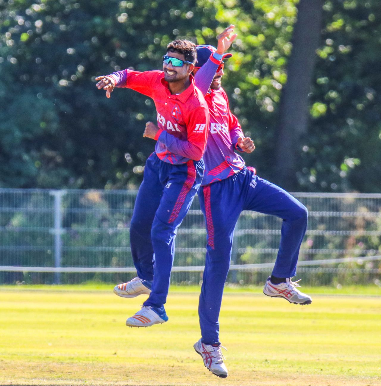 Dipendra Singh Airee celebrates after a successful lbw appeal, Netherlands v Nepal, 2nd ODI, Amstelveen, August 3, 2018