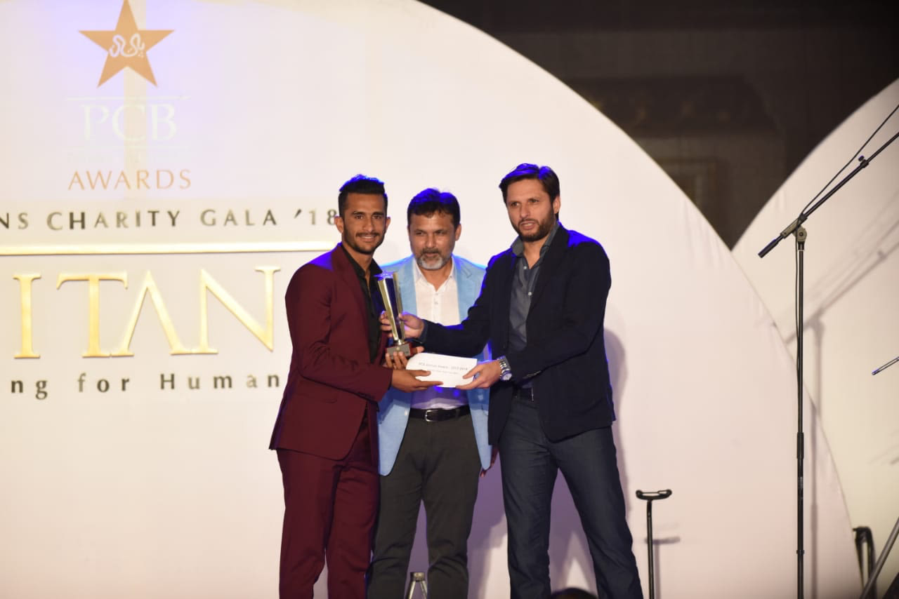 Hasan Ali was named ODI player of the year at the PCB awards, Karachi, August 8, 2018