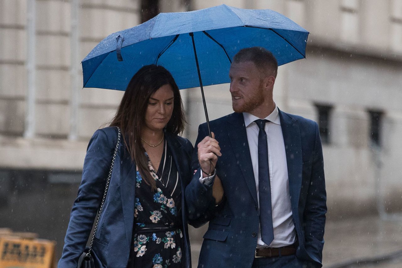 Ben Stokes arrives at court with his wife Clare, Bristol, August 10, 2018