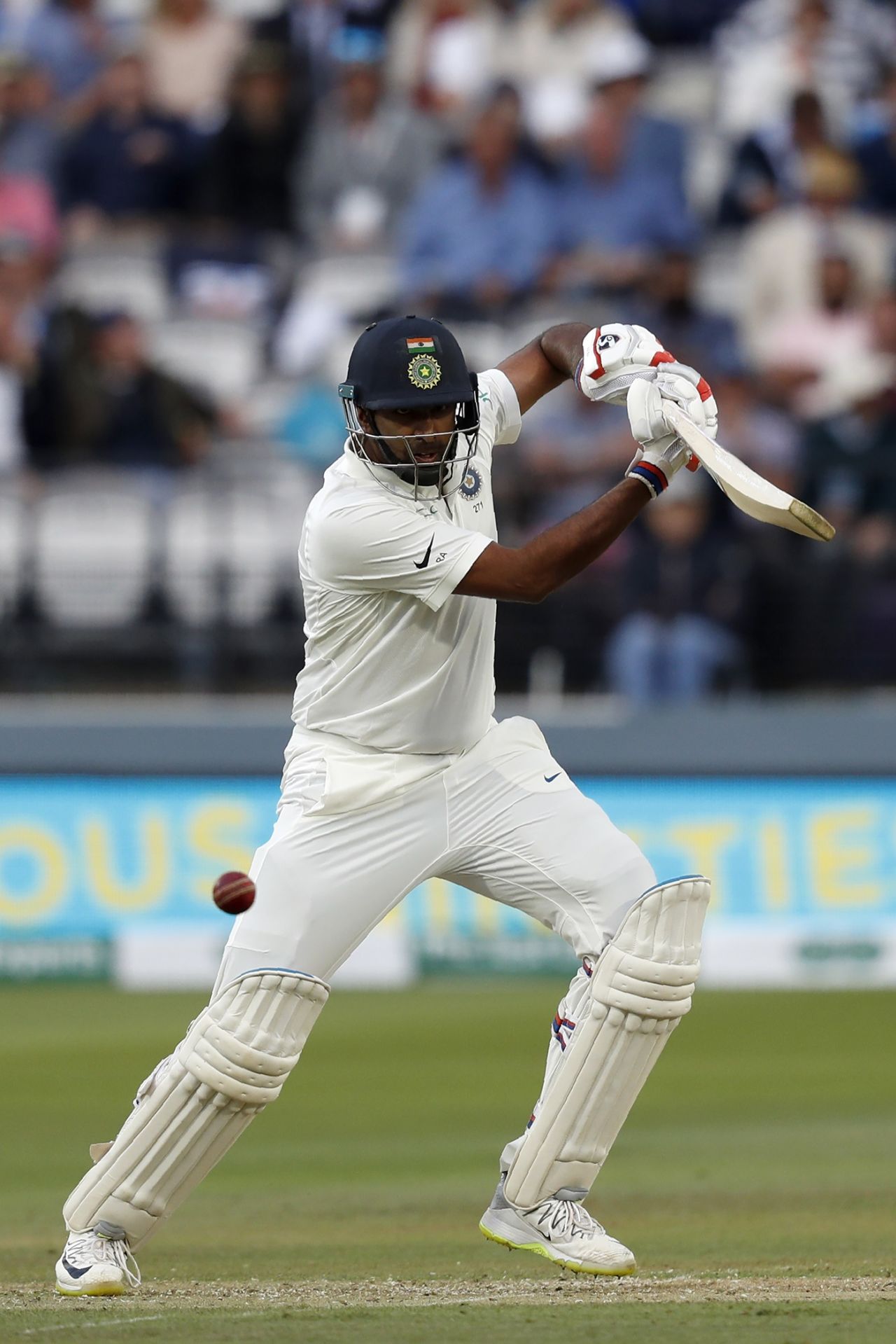R Ashwin drives through the off-side, England v India, 2nd Test, Lord's, 2nd day, August 10, 2018
